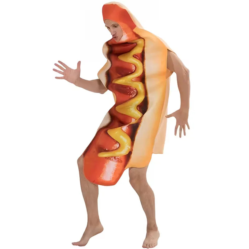 Kostuum met hotdog ontwerp en capuchon