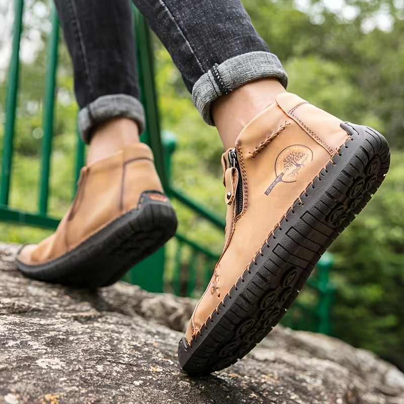 Laarzen met rits en rubberen zool