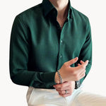 Lang mouw overhemd met knoopsluiting en slim fit