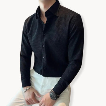 Lang mouw overhemd met knoopsluiting en slim fit