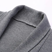 Lange cardigan met open voorkant en ribbelstructuur