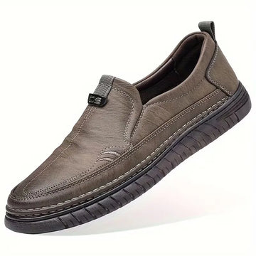 Leren loafers met antislip rubberen zool