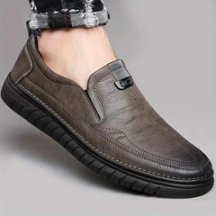 Leren loafers met antislip rubberen zool