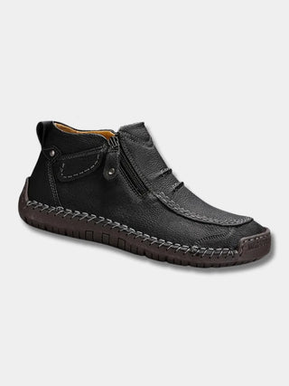 Leren schoenen met zijrits en rubberen zool