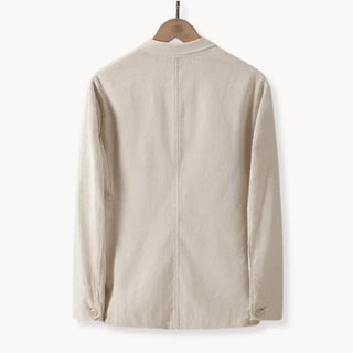Linnen blazer met reverskraag en voorzakken