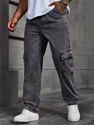 Loose fit broek heren met cargo zakken