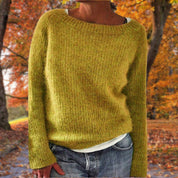 Losse pasvorm trui met ronde hals en lange mouwen