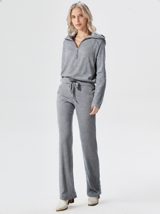 Loungewear met capuchon en rits