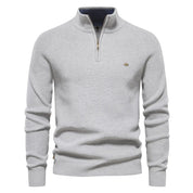 Luxe half zip trui met opstaande kraag