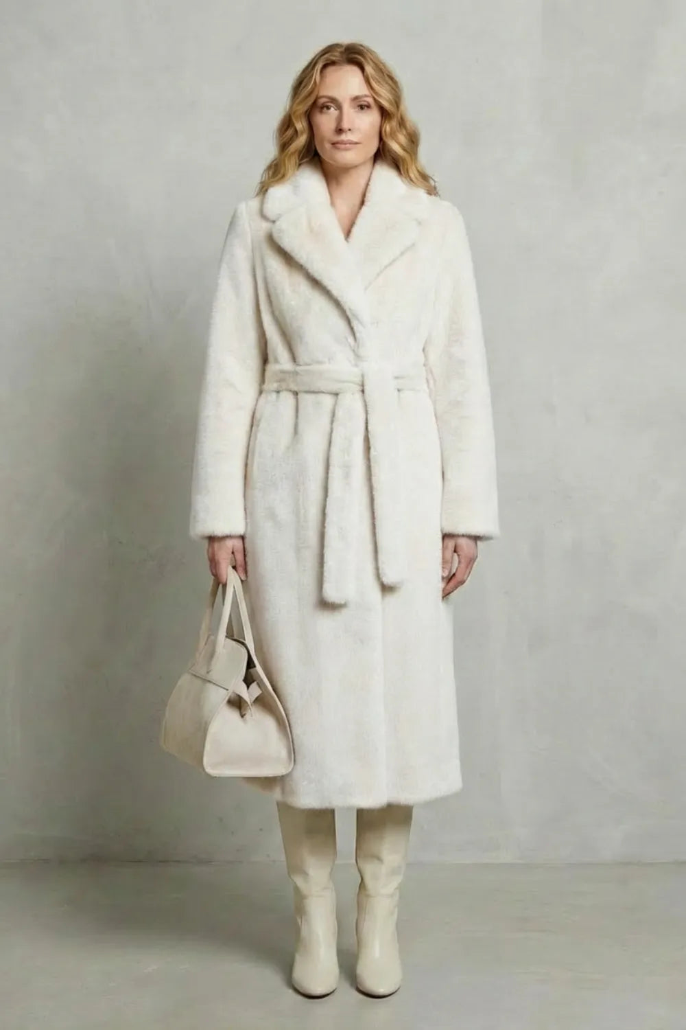 Oversized faux fur jas