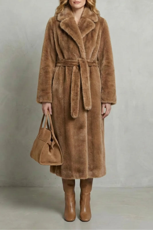 Oversized faux fur jas