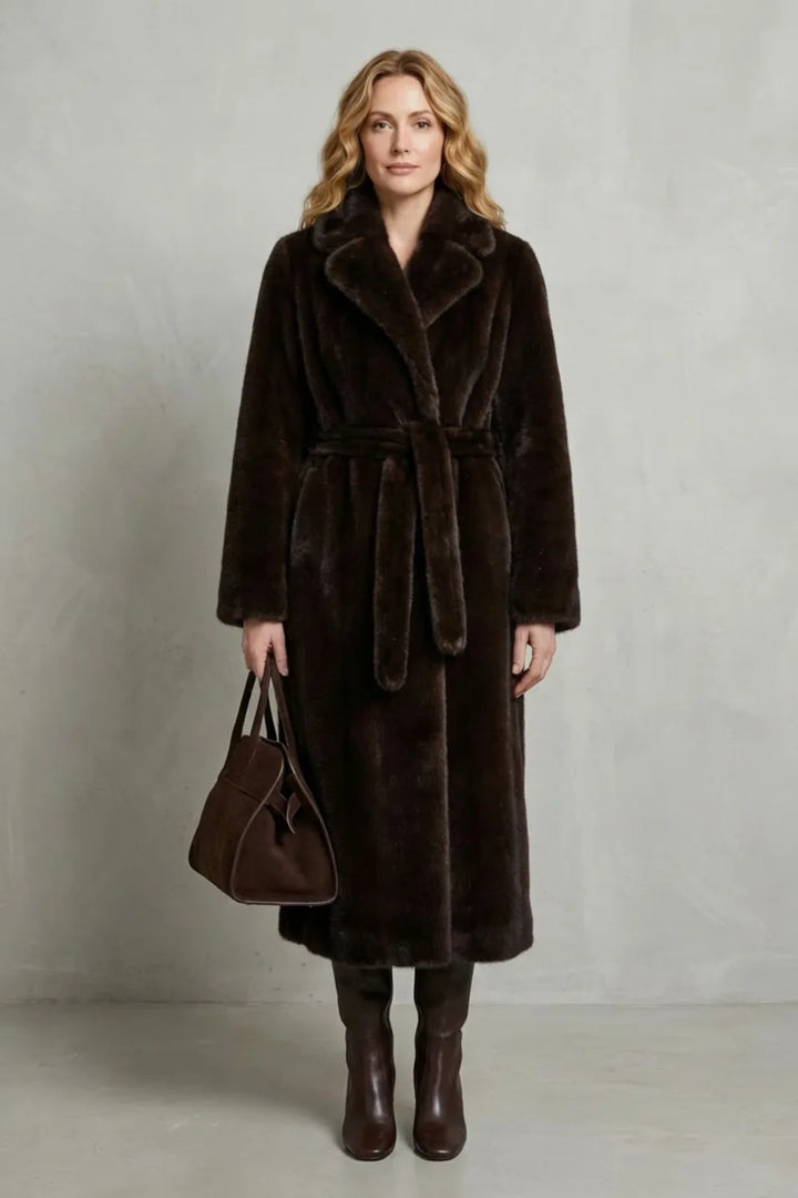 Oversized faux fur jas