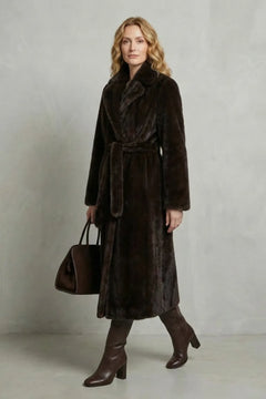 Oversized faux fur jas