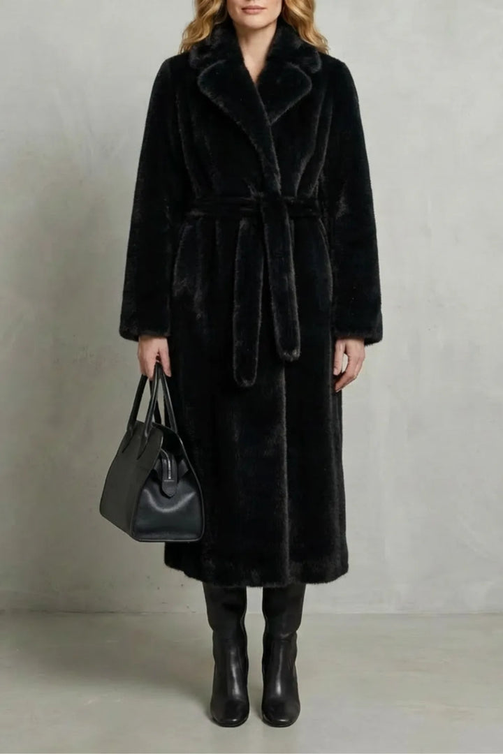 Oversized faux fur jas