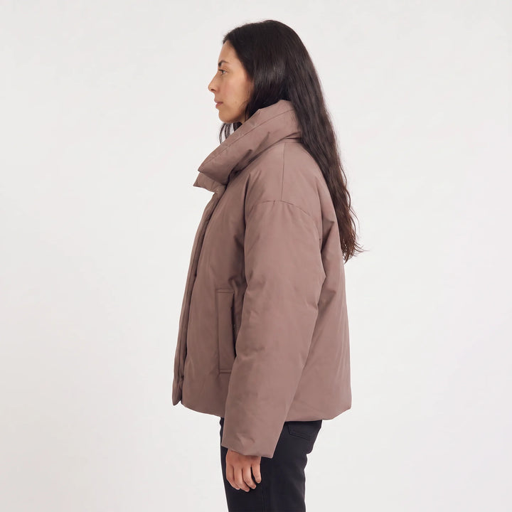 Oversized pufferjas met hoge kraag