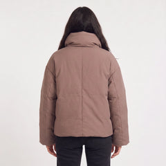 Oversized pufferjas met hoge kraag