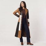 Trench coat met patchwork design