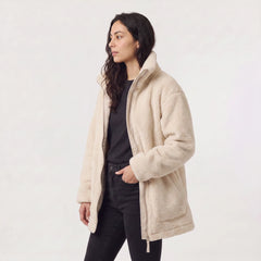 Oversized teddy fleece jacket