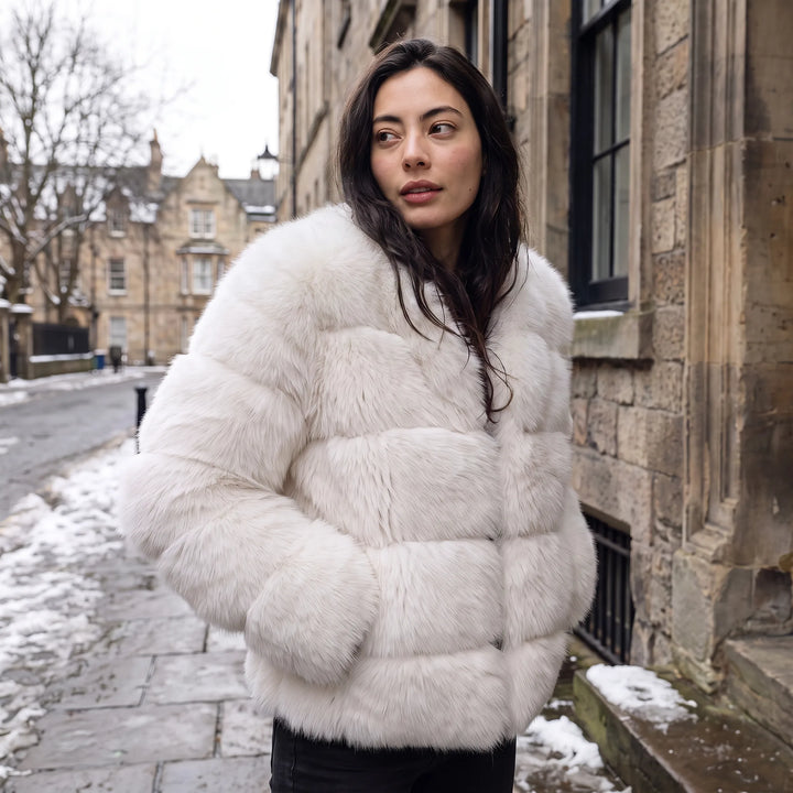 Faux fur jacket met lange mouwen