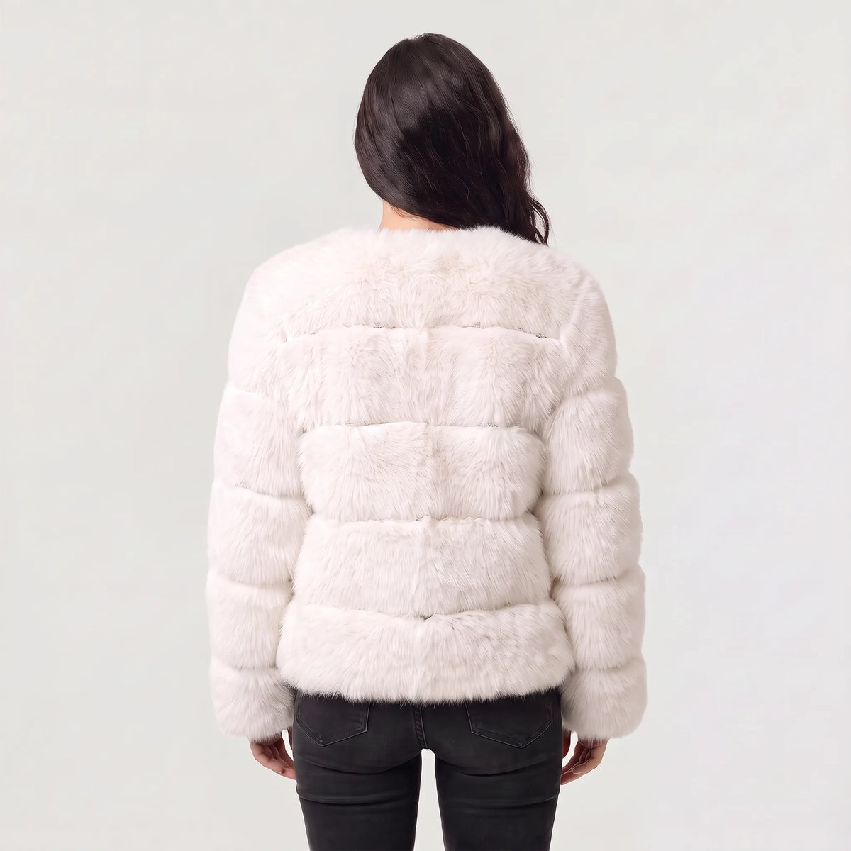 Faux fur jacket met lange mouwen