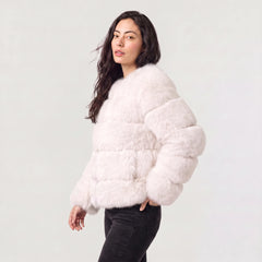 Faux fur jacket met lange mouwen