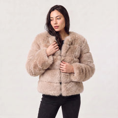 Faux fur jacket met lange mouwen