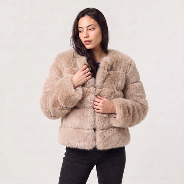Faux fur jacket met lange mouwen