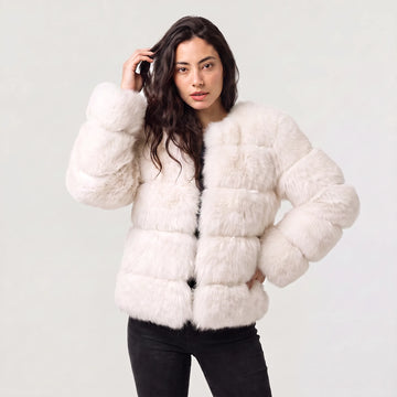 Faux fur jacket met lange mouwen
