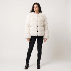 Faux fur jacket met lange mouwen