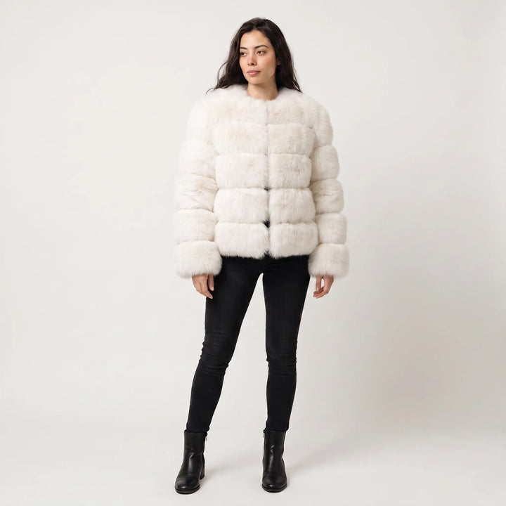 Faux fur jacket met lange mouwen