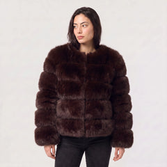 Faux fur jacket met lange mouwen