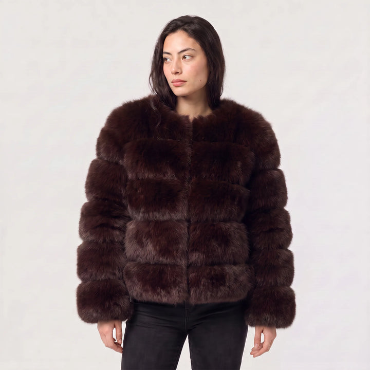 Faux fur jacket met lange mouwen