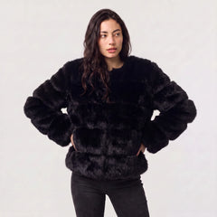 Faux fur jacket met lange mouwen