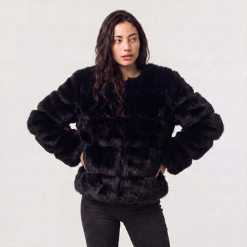 Faux fur jacket met lange mouwen