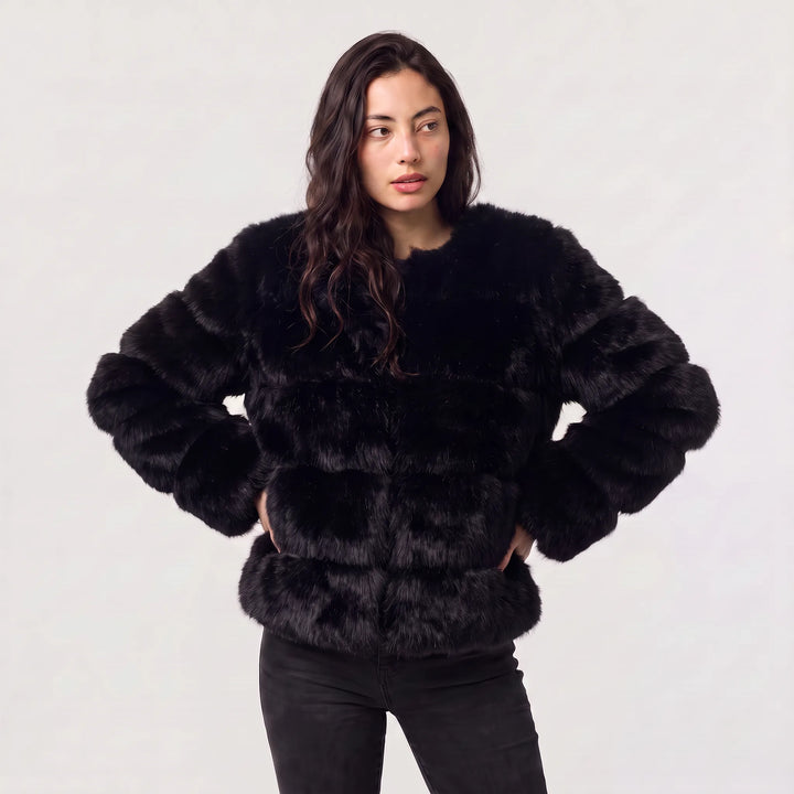Faux fur jacket met lange mouwen
