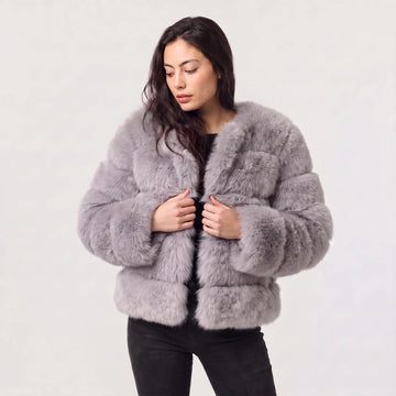 Faux fur jacket met lange mouwen