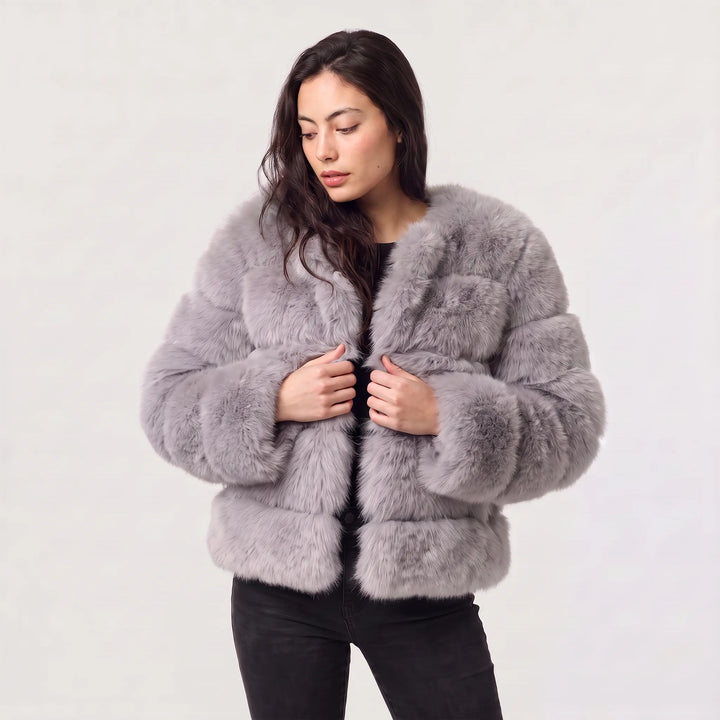 Faux fur jacket met lange mouwen