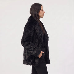 Oversized faux fur jas