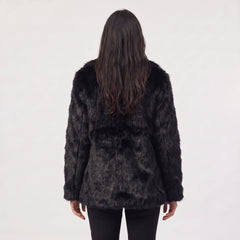 Oversized faux fur jas
