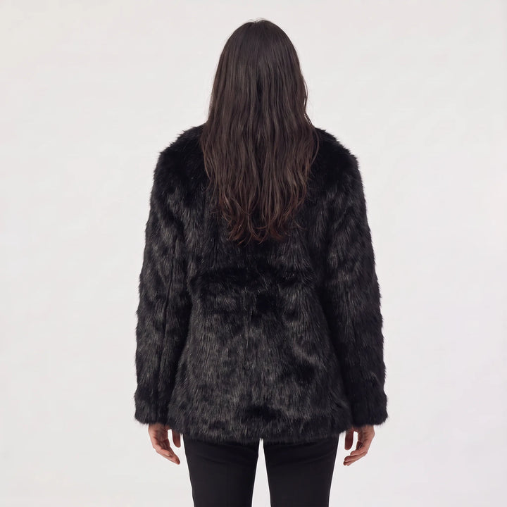 Oversized faux fur jas