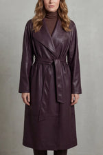 Faux leren trenchcoat met ceintuur