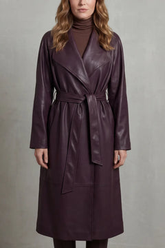 Faux leren trenchcoat met ceintuur