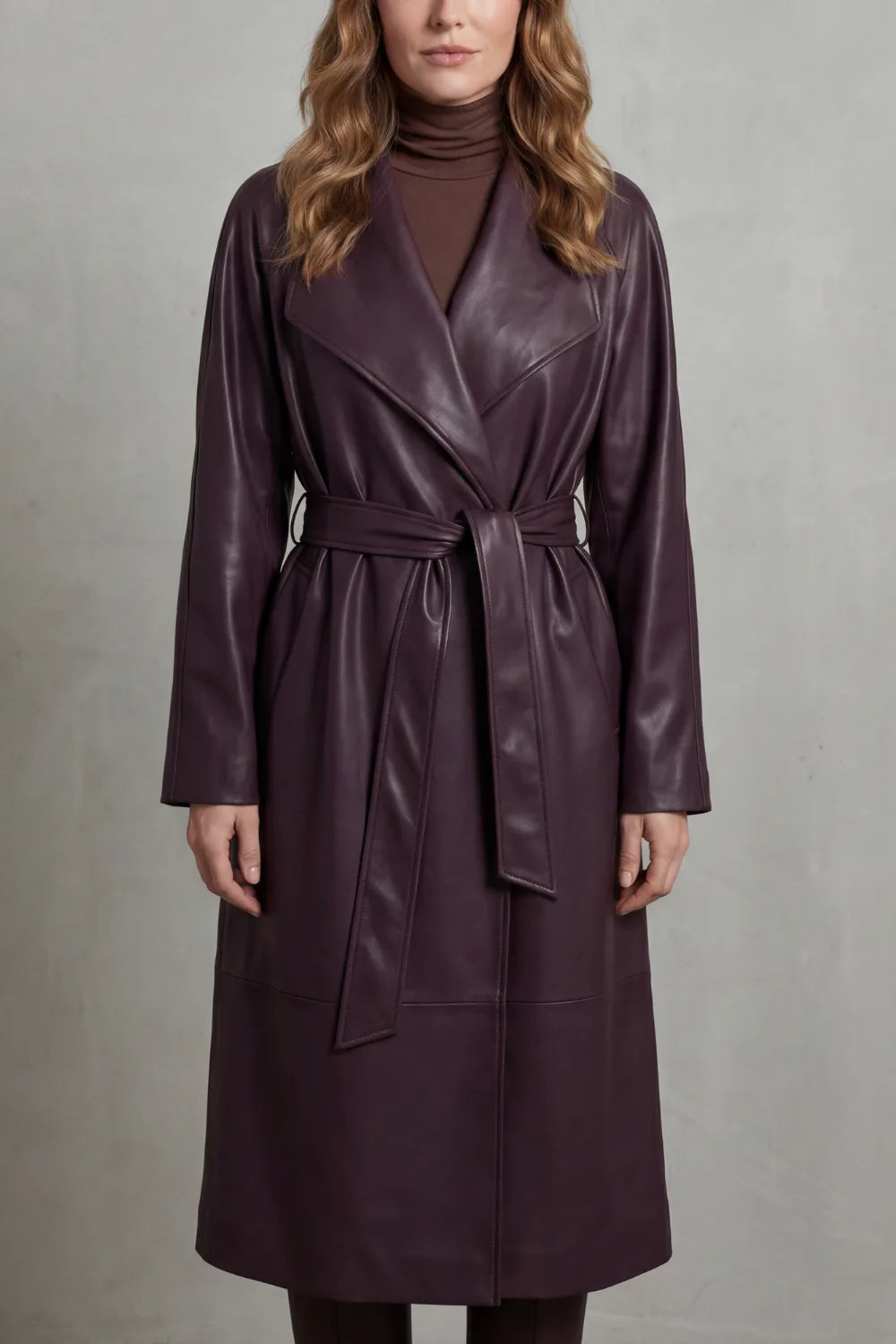 Faux leren trenchcoat met ceintuur