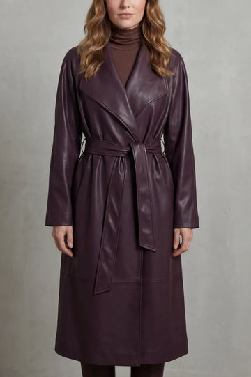 Faux leren trenchcoat met ceintuur