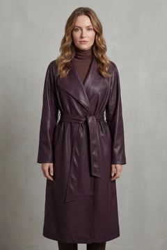 Faux leren trenchcoat met ceintuur