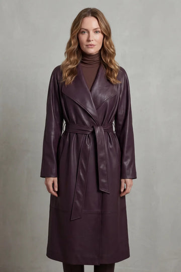 Faux leren trenchcoat met ceintuur
