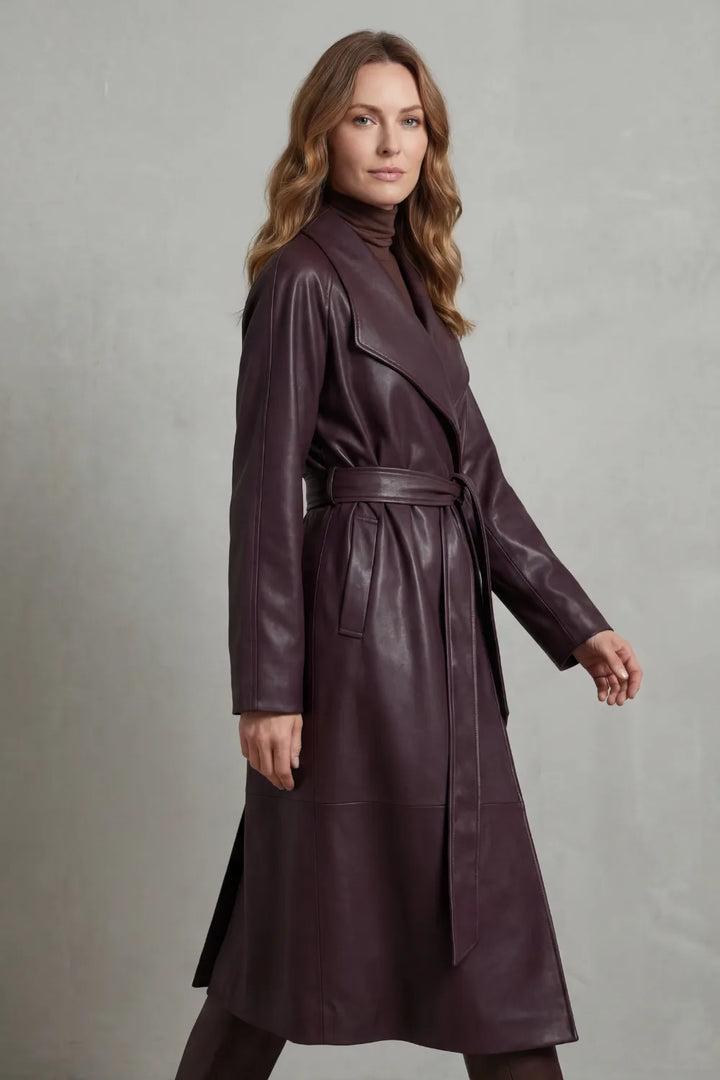 Faux leren trenchcoat met ceintuur