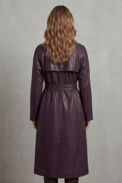 Faux leren trenchcoat met ceintuur
