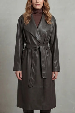 Faux leren trenchcoat met ceintuur