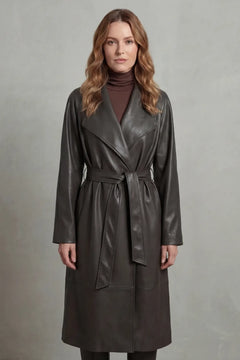 Faux leren trenchcoat met ceintuur